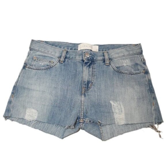Iro Cutoff Denim Shorts Womens Size 27 Blue Distressed Nalyn Boyfriend Jean - Picture 1 of 13